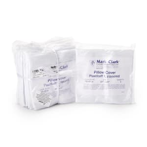 PDC Healthcare Mark-ClarkÂ® White 4 mil Plastistaff Pillow Cover With Zip, 21 x 27 Inch
