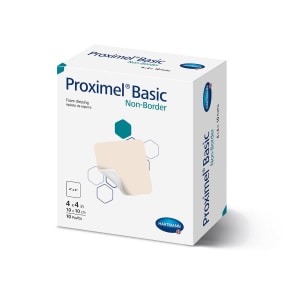 Hartmann Foam Dressing ProximelÂ® Basic Non-Border 4 X 4 Inch Without Border Waterproof Film Backing Nonadhesive Square Sterile