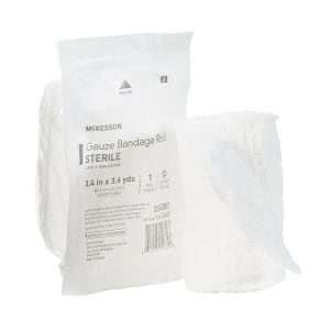 McKesson Sterile Fluff Bandage Roll, 3-2/5 Inch x 3-3/5 Yard, Six Ply