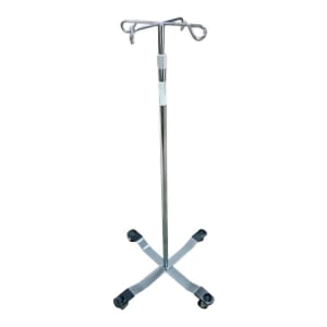 McKesson Brand IV Stand Floor Stand 4 Hooks 4 Legs with Casters