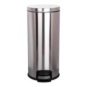 McKesson Brand McKesson Trash Can, Stainless Steel, Round, 8 Gallons, 12 x 26.77 Inch