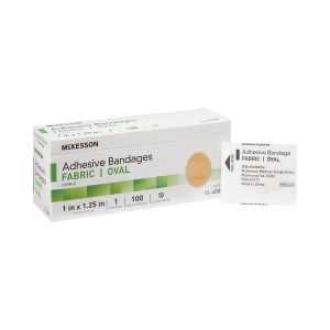 McKesson Oval Tan Adhesive Bandage, 1 x 1-1/4 Inch