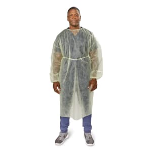 McKesson Nonrated Isolation Gowns, Yellow, One Size Fits Most