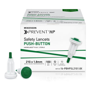 McKesson PreventÂ® HP Push Button Safety Lancet, 21 Guage
