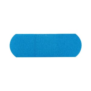Dukal AmericanÂ® White Cross Blue Metal Detectable Adhesive Strip, 1 x 3 Inch