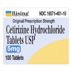 Rising Pharmaceuticals 5mg Strength Tablets, for Allergy Relief