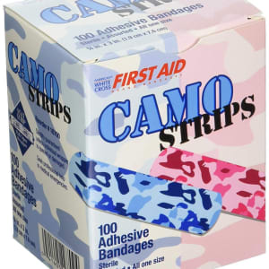 Dukal AmericanÂ® White Cross Stat StripÂ® Kid Design (Blue / Pink Camo) Adhesive Strip
