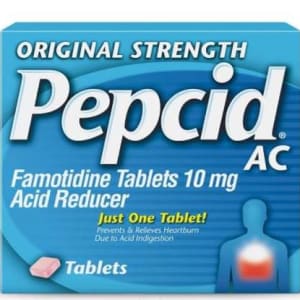 J & J Sales PepcidÂ® AC Famotidine 10 mg Acid Reducer Tablets Original Strength