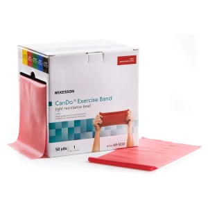 McKesson Brand McKesson Exercise Resistance Band, Red, 5 Inch x 50 Yard, Light Resistance