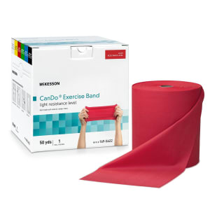 McKesson CanDoÂ® Exercise Light Resistance Band, Red, 5 Inch x 50 Yard