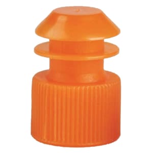 McKesson Brand McKesson Flanged Plug Cap, Orange, Polyethylene, for Use with 16 mm Tubes
