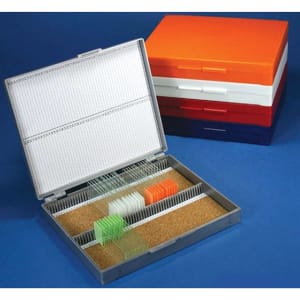 McKesson Brand Slide Storage Box McKesson Dark Gray ABS Plastic / Cork 100 Slide Capacity