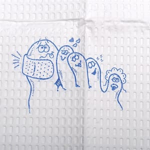 McKesson Brand McKesson Nonsterile White / Blue Cartoon Toes Procedure Towel, 13 x 18 Inch