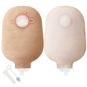 Hollister New Imageâ„¢ Two-Piece Transparent Urostomy Pouch, 57 mm Flange, Red Color Match