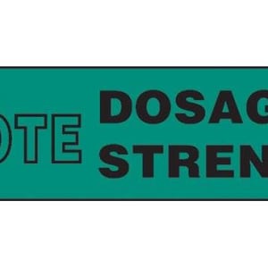 Health Care Logistics BarkleyÂ® 'Dose Strength' Advisory Label, 1.6 x 0.4 Inch
