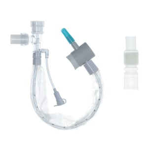 Sun Med Closed Suction Catheter BallardÂ® Trach CareÂ® Tracheostomy Type Double Swivel Elbow Style Thumb Valve Vent 12 Fr. Sterile