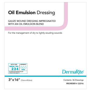Sion Brands LLC DermaRiteÂ® Oil Emulsion Wound Dressing, 3 x 16 Inch
