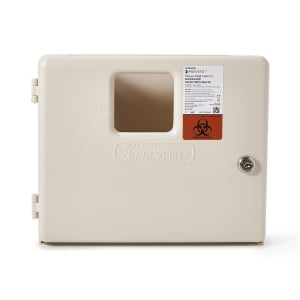 McKesson PreventÂ® Sharps Collector Wall Cabinet, 12Â¼ x 4Â¾ x 10 Inch