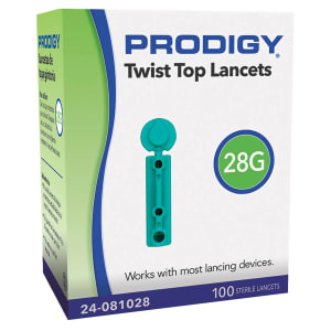 Prodigy Diabetes Care Lancet for Lancing Device Prodigy 28 Gauge Non-Safety Twist Off Cap Finger