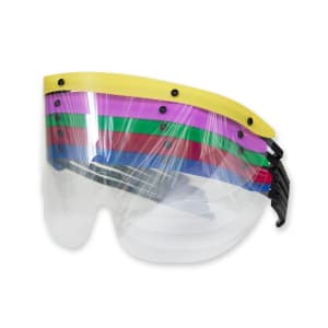 McKesson Brand Eye Shield McKesson Pre-Assembled Anti-fog / Anti-glare / Anti-static Coating Clear Tint Plastic Film Lens Black Frame Over Ear One Size Fits Most