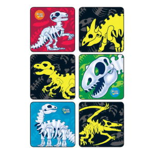MedibadgeÂ® KLSâ„¢ Glow-In-The-Dark Dinosaur Bones Stickers