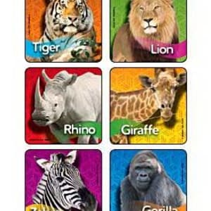 Medibadge Sticker Kids Love StickersÂ® 90 per Box Zoo Animal Photos , Assorted 2-1/2 Inch Diameter