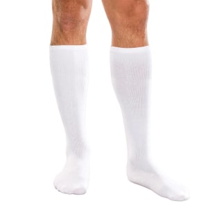 Alimed Compression Socks Core-Spun by TherafirmÂ® Knee High Medium White Closed Toe