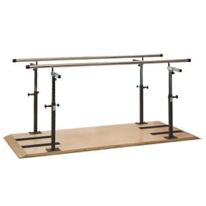 Clinton Industries Parallel Bars Plywood Base, Stainless Steel Handrails 7 Foot X 18 to 28 X 26 to 39 Inch Satin Finish