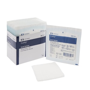 Cardinal Curityâ„¢ Sterile USP Type VII Gauze Sponge, 4 x 4 Inch, 12-Ply