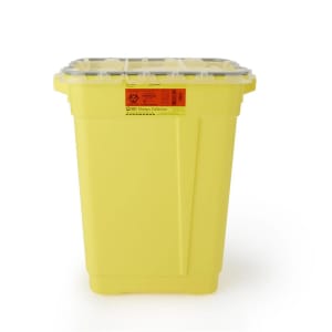 BD Chemotherapy Waste Container BDâ„¢ Yellow Base 23-1/2 H X 20 W X 14-3/4 D Inch Vertical Entry 17 Gallon