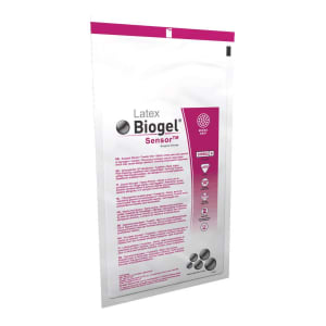 Molnlycke BiogelÂ® Sensorâ„¢ Latex Surgical Glove, Size 6, Straw Color