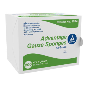 Dynarex Advantage Gauze Sponge, 4 x 4 Inch, 8-Ply