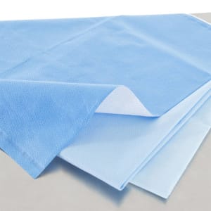 O&M Halyard Inc Sterilization Wrap QUICK CHECK* H100 White / Blue 18 X 18 Inch Dual Layer SMS Polypropylene Steam / EO Gas / Hydrogen Peroxide