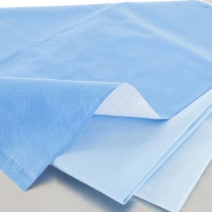 O&M Halyard Inc Sterilization Wrap QUICK CHECK* H100 White / Blue 15 X 15 Inch Dual Layer SMS Polypropylene Steam / EO Gas / Hydrogen Peroxide
