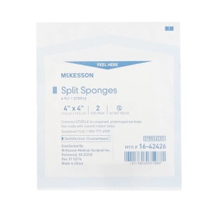 Dynarex Drain Sponge Dynarex Resp-O2â„¢ 4 X 4 Inch 6-Ply Sterile 2 per Pack