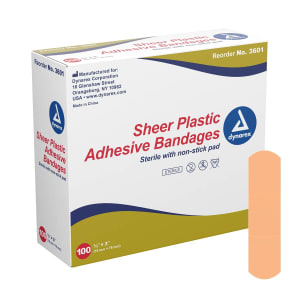 dynarexÂ® Tan Sheer Adhesive Strip, 0.75 x 3 Inch