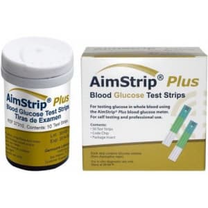 Germaine Laboratories Inc Blood Glucose Test Strips AimStripÂ® Plus 50 Strips per Pack For AimStripÂ® Plus Blood Glucose Meter