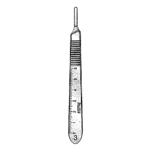 Integra Lifesciences Miltex Knife Handle, Size 3, for Blades 10, 11, 12, 15