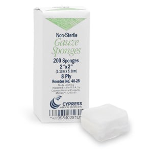 McKesson Cypress Gauze Sponge, 2 x 2 Inch, Eight Ply