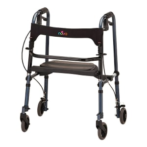 Nova Ortho-Med 4 Wheel Rollator Cruiser De-Light Blue Adjustable Height / Folding Aluminum Frame