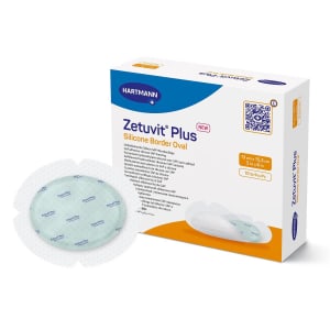 Hartmann ZetuvitÂ® Plus Silicone Border Super Absorbent Dressing, 5 x 6 Inch Oval