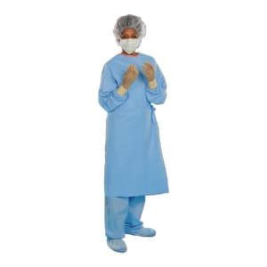 O&M Halyard Inc Aero Blue Surgical Gown with Towel, 2X Large