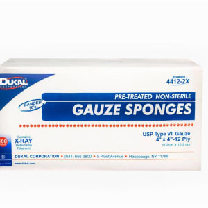 Dukalâ„¢ USP Type VII X-Ray Detectable Gauze Sponge, 4 x 4 Inch, 12-Ply