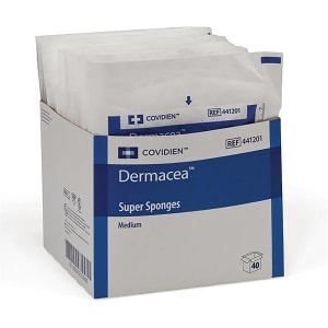 Cardinal Dermaceaâ„¢ Sterile USP Type VII Fluff Dressing, 6 x 6-3/4 Inch, 12-Ply