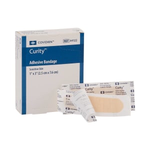Cardinal Curityâ„¢ Sensitive Skin Adhesive Strip, 1 x 3 Inch