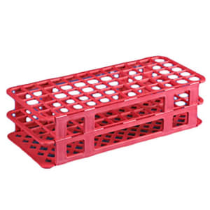 Globe Scientific GlobeÂ® Scientific 456500 Series Test Tube Rack, Tube, 16/17mm, 60-Place, Red