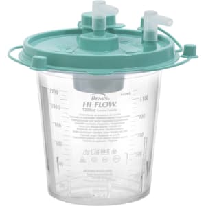 Bemis Healthcare Hi-Flowâ„¢ Rigid Suction Canister for use with Bemis Quick-Drainâ„¢ Systems, 1200 mL