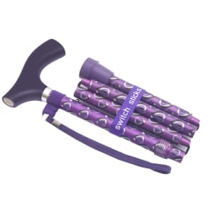 Mabis Healthcare Switch SticksÂ® Folding Cane, Viking Print, 32 to 37 Inch Height