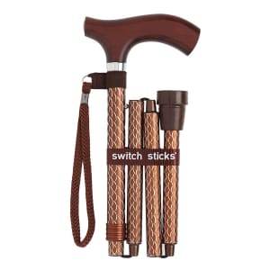 Mabis Healthcare Switch SticksÂ® Folding Cane, Cognac