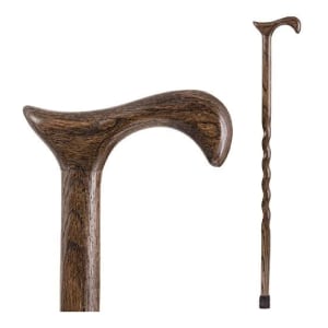 Mabis Healthcare Brazosâ„¢ Twisted Oak Derby Cane, 37 Inch Height, Flint Color
